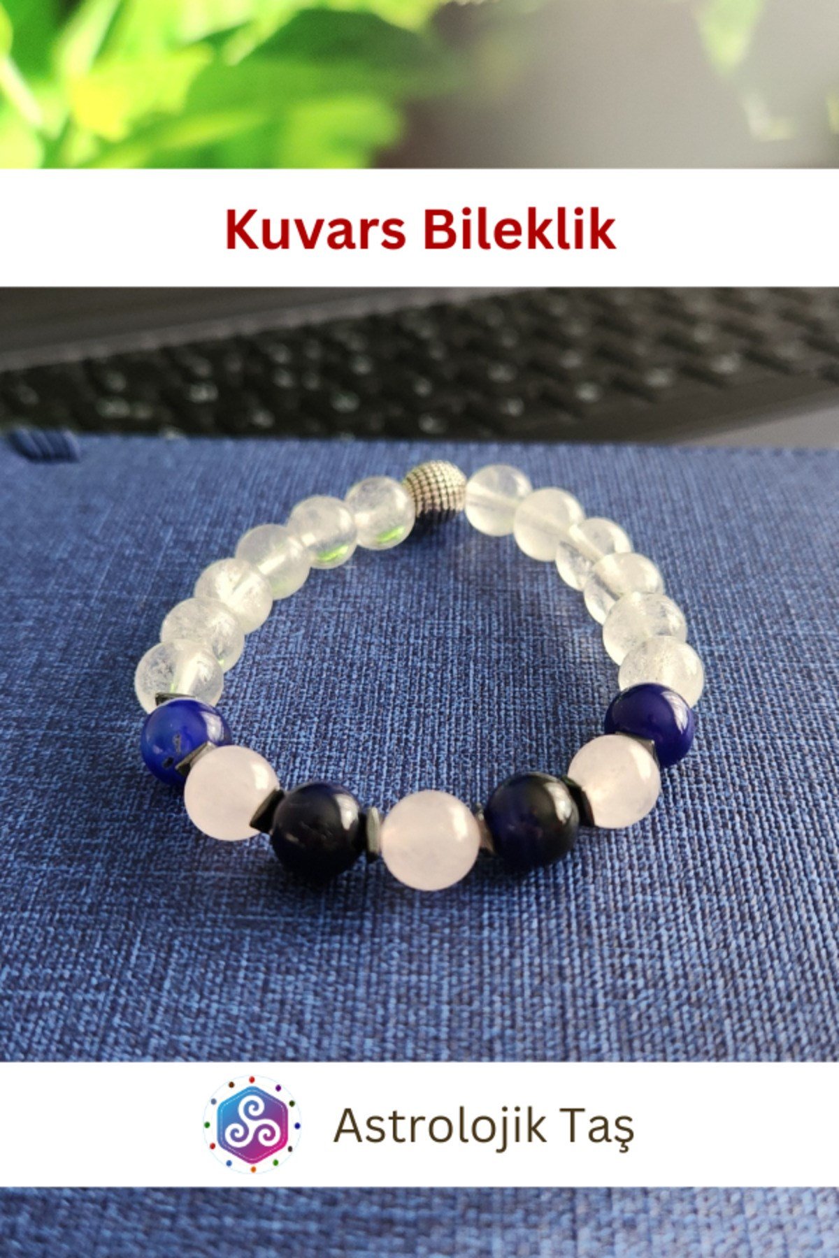Sertifikalı Kuvars Doğal Taş Bileklik (Pembe Kuvars & Kristal Kuvars)