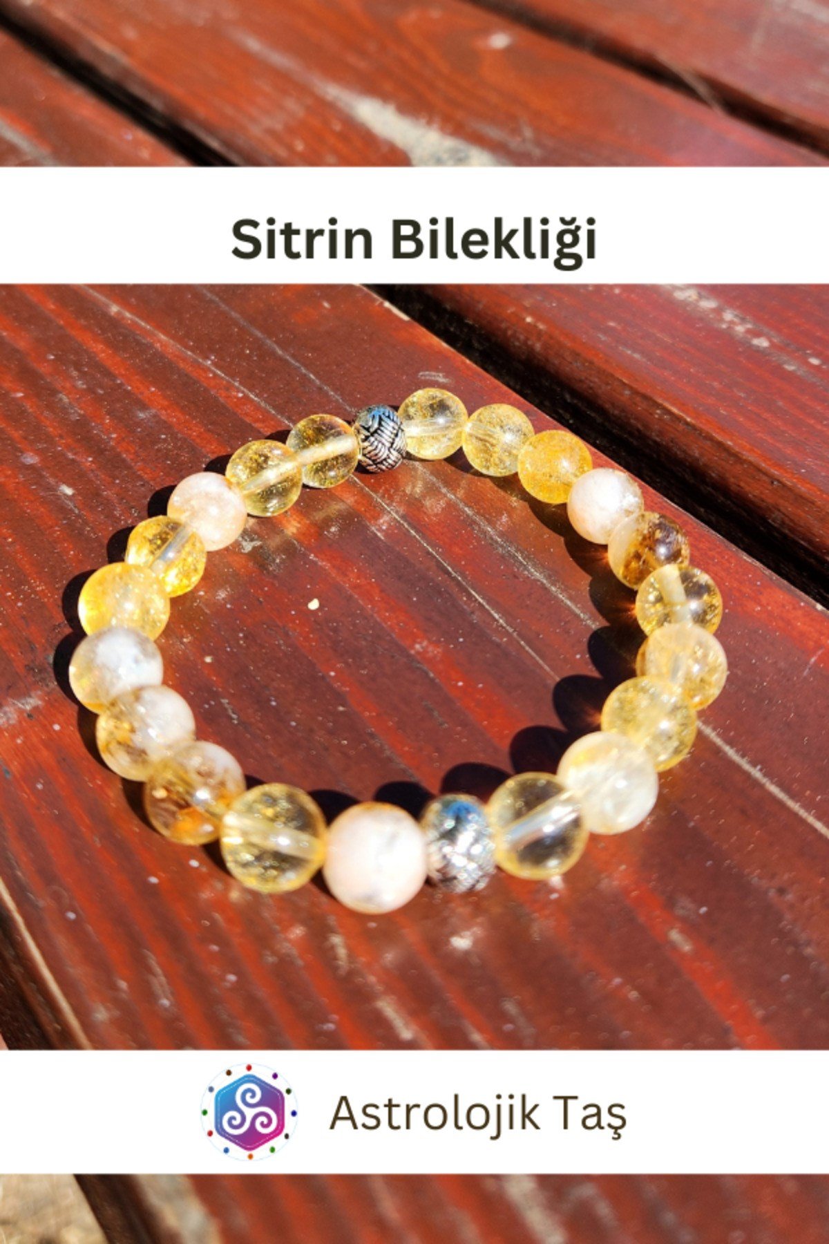 Sertifikalı Sitrin Doğal Taş Bileklik, Para, Başarı, Pozitif Enerji, Arınma Taşı