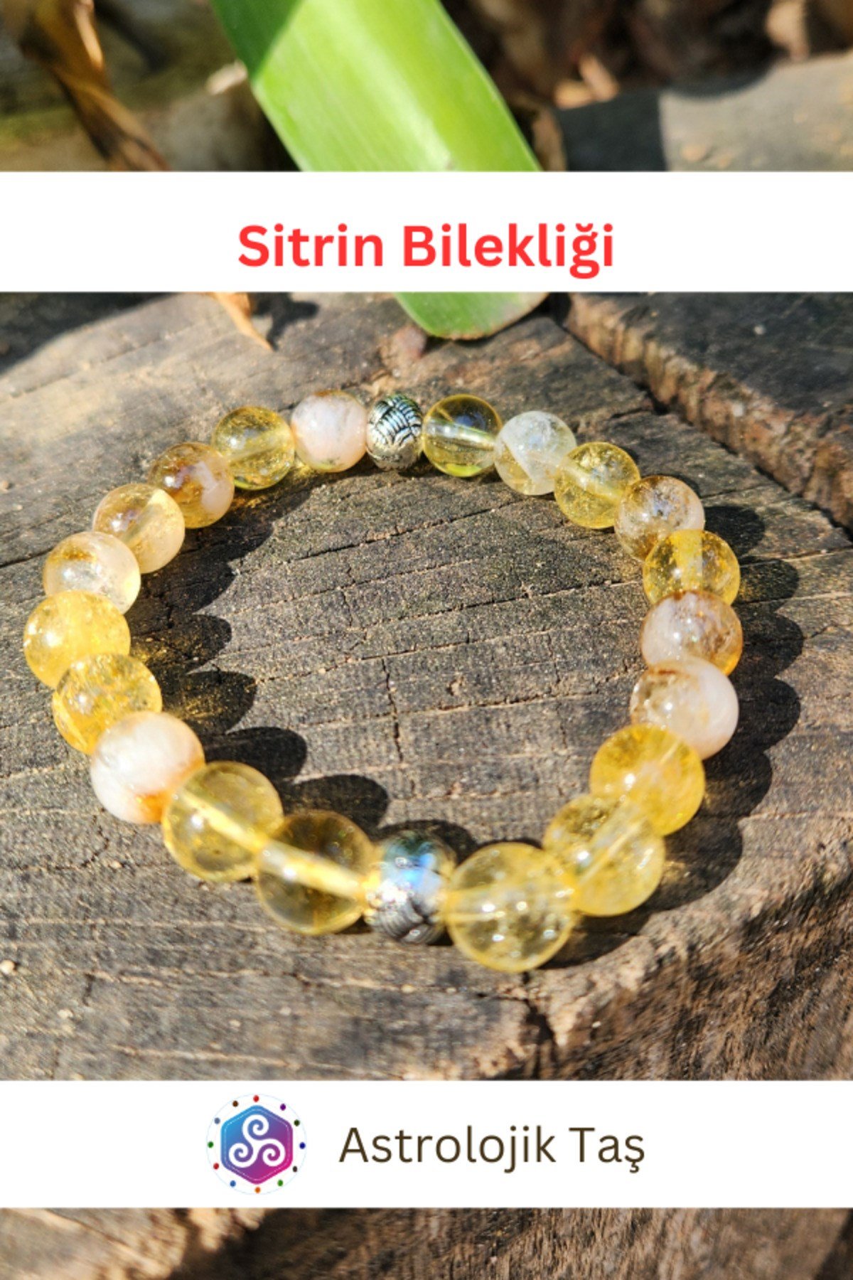 Sertifikalı Sitrin Doğal Taş Bileklik, Para, Başarı, Pozitif Enerji, Arınma Taşı