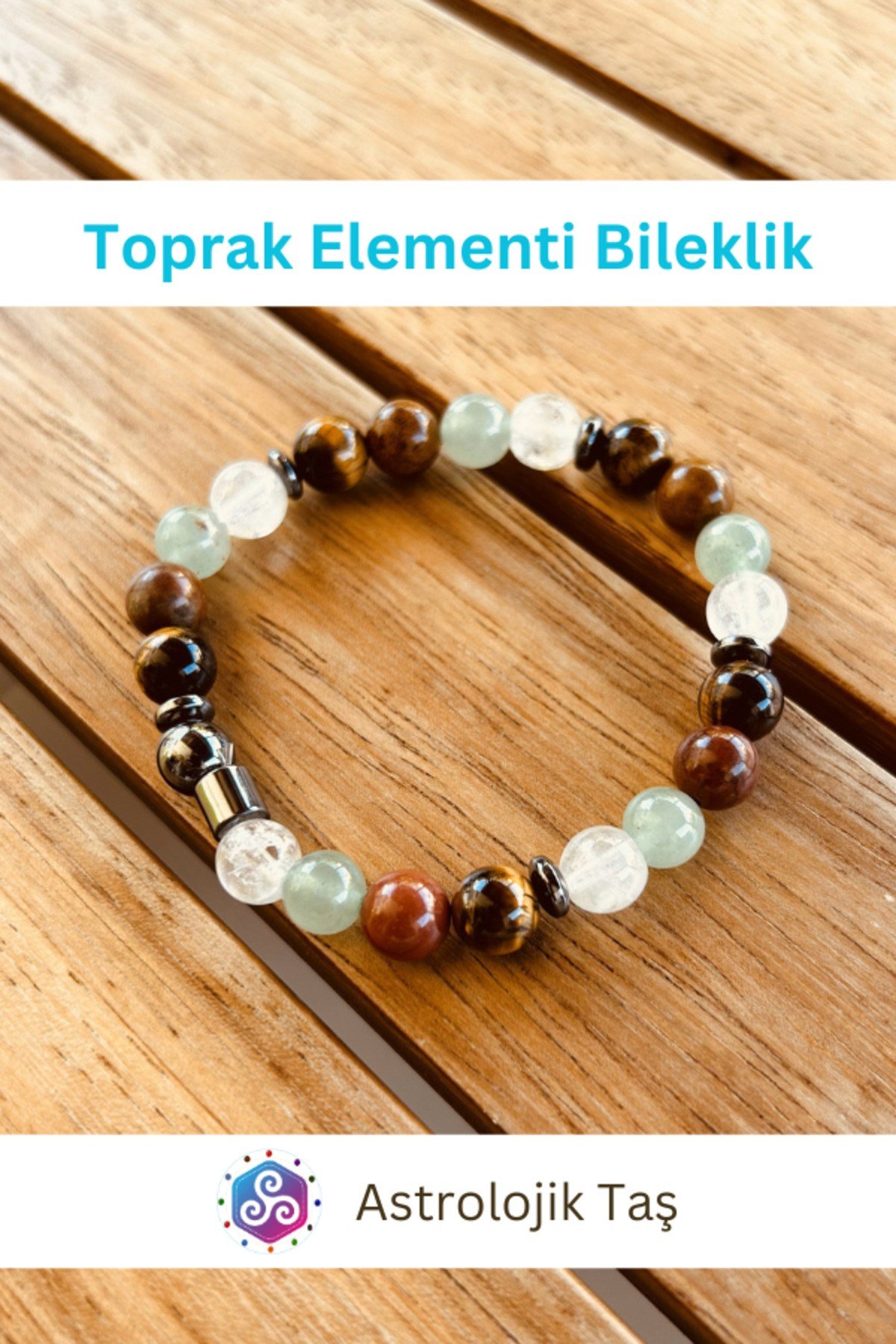 Sertifikalı Toprak Elementi Doğal Taş Bilekliği