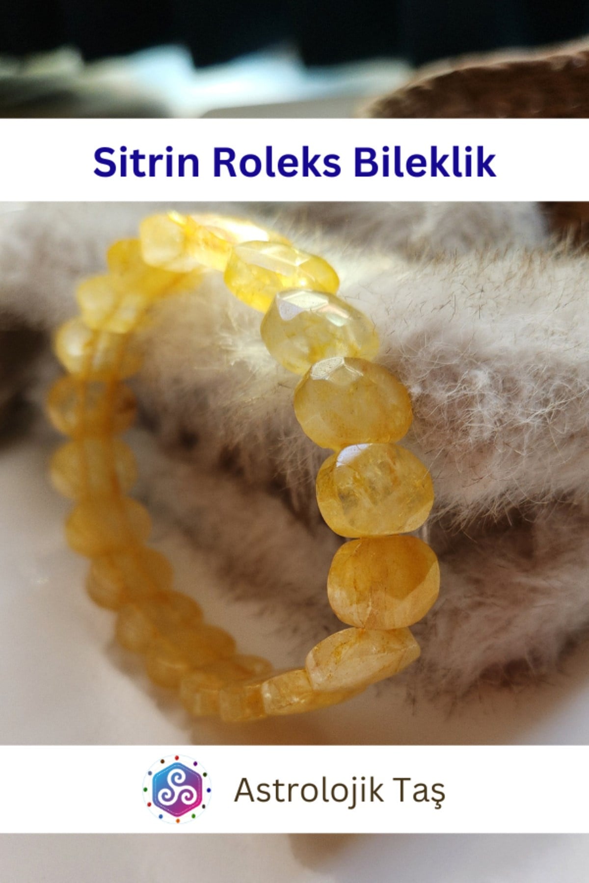Sitrin Doğal Taş Roleks Bileklik - Sertifikalı - Oval Sitrin Taşı