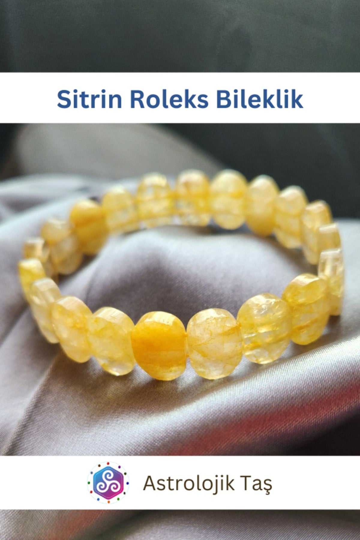 Sitrin Doğal Taş Roleks Bileklik - Sertifikalı - Oval Sitrin Taşı