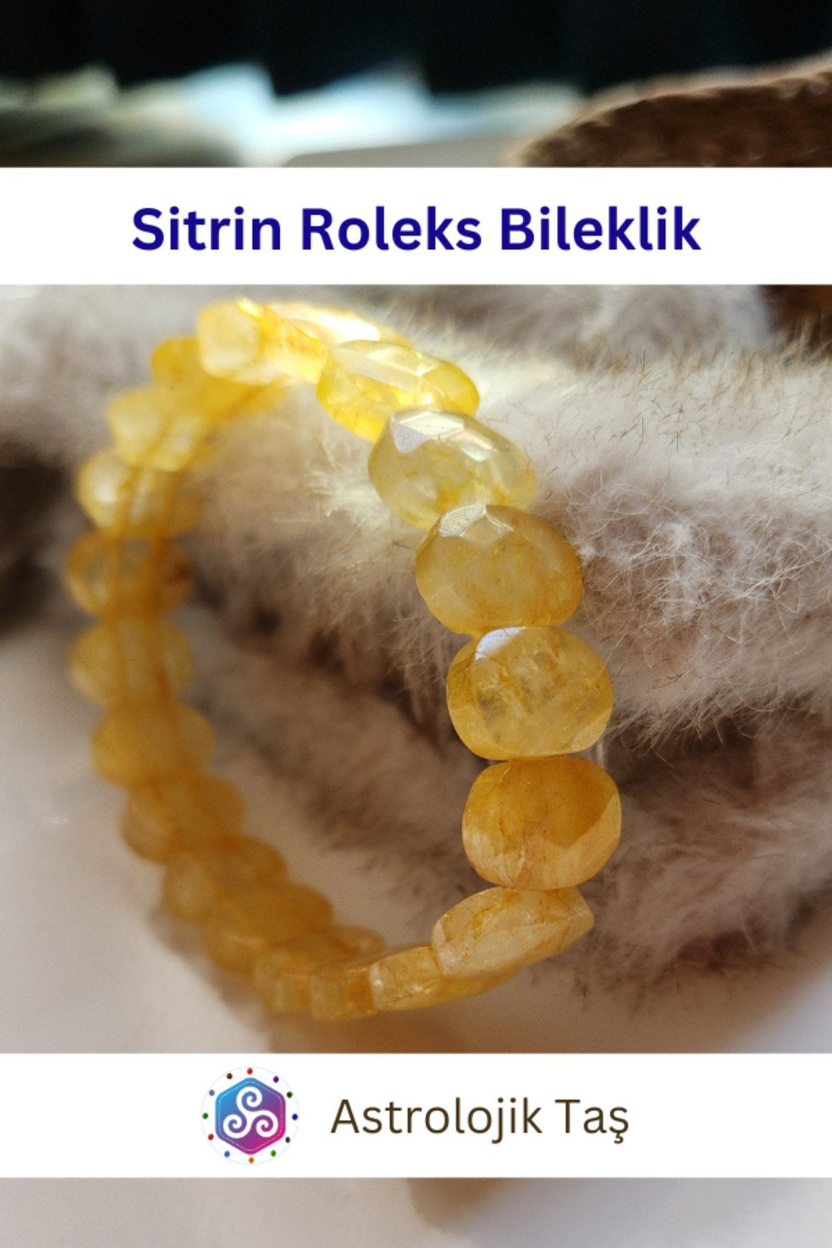 Sitrin Doğal Taş Roleks Bileklik - Sertifikalı - Oval Sitrin Taşı