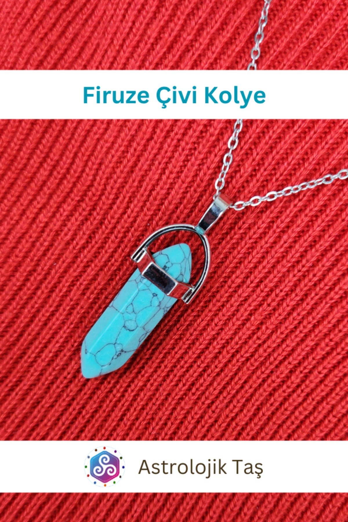 Turkuaz Firuze Doğal Taş Çivi Kolye