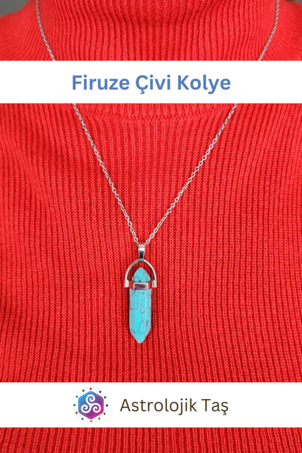 Turkuaz Firuze Doğal Taş Çivi Kolye