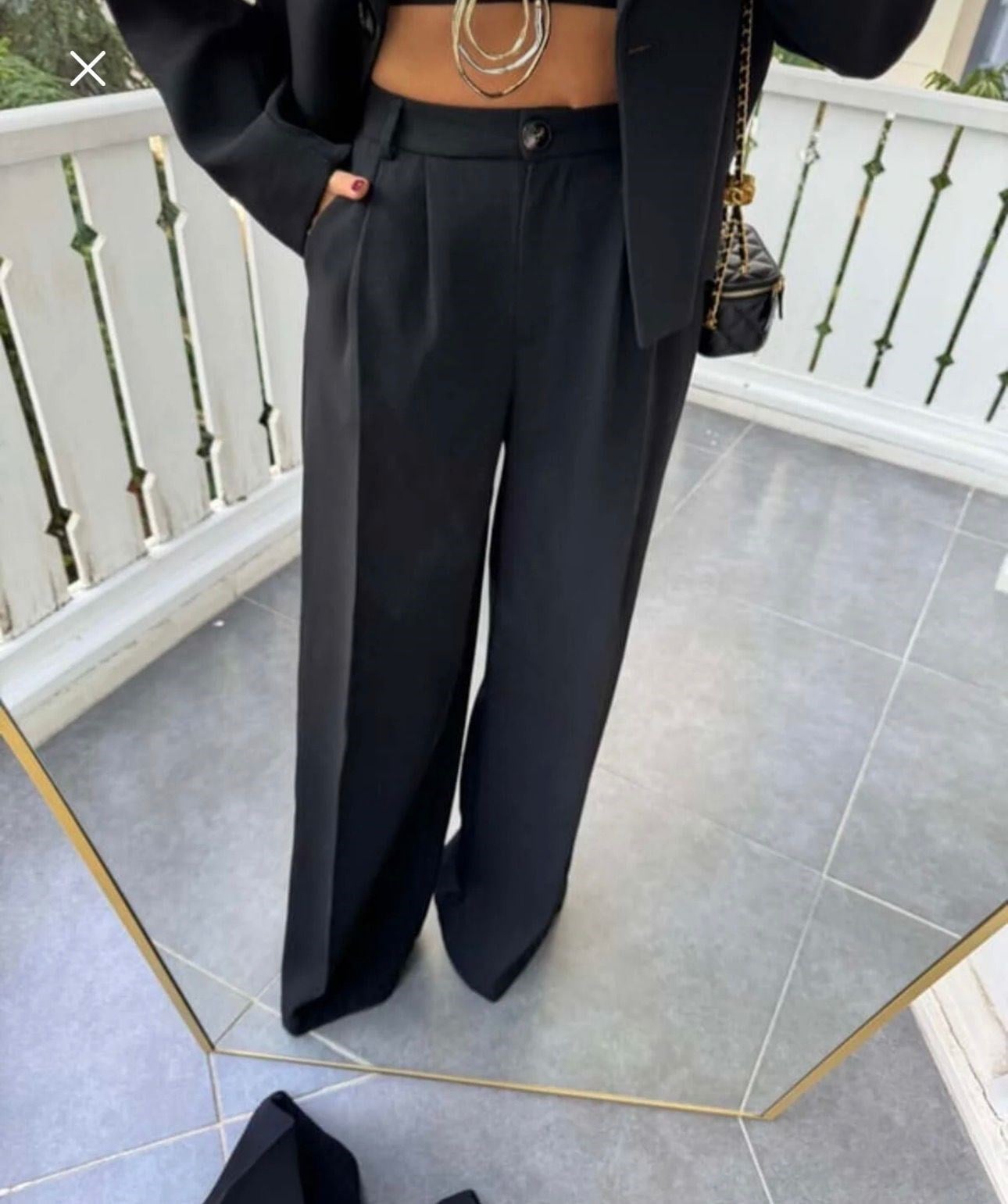 Kadın siyah blazer pantolon takım