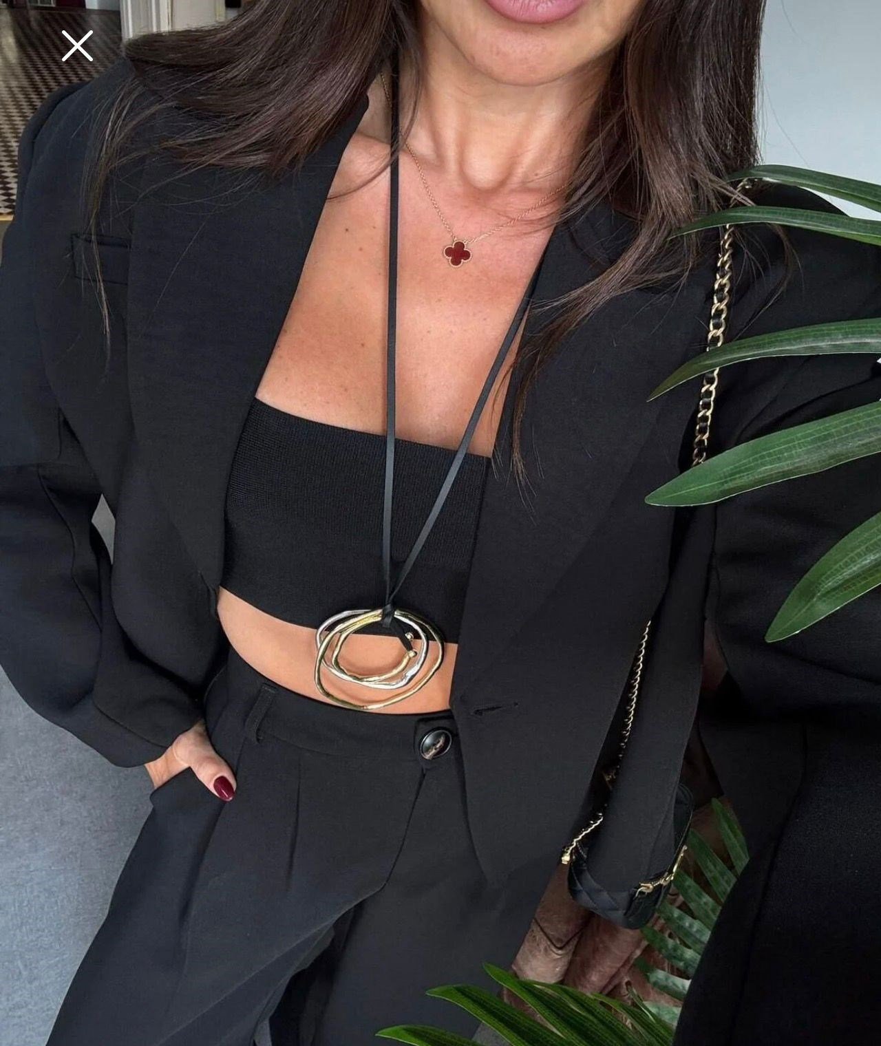 Kadın siyah blazer pantolon takım