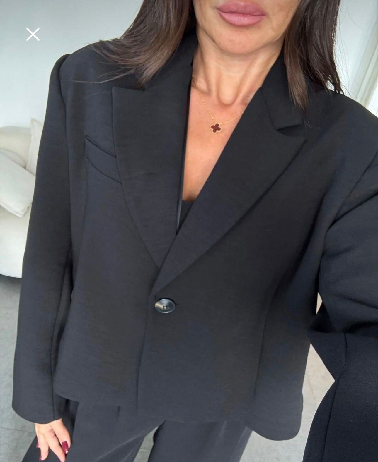 Kadın siyah blazer pantolon takım