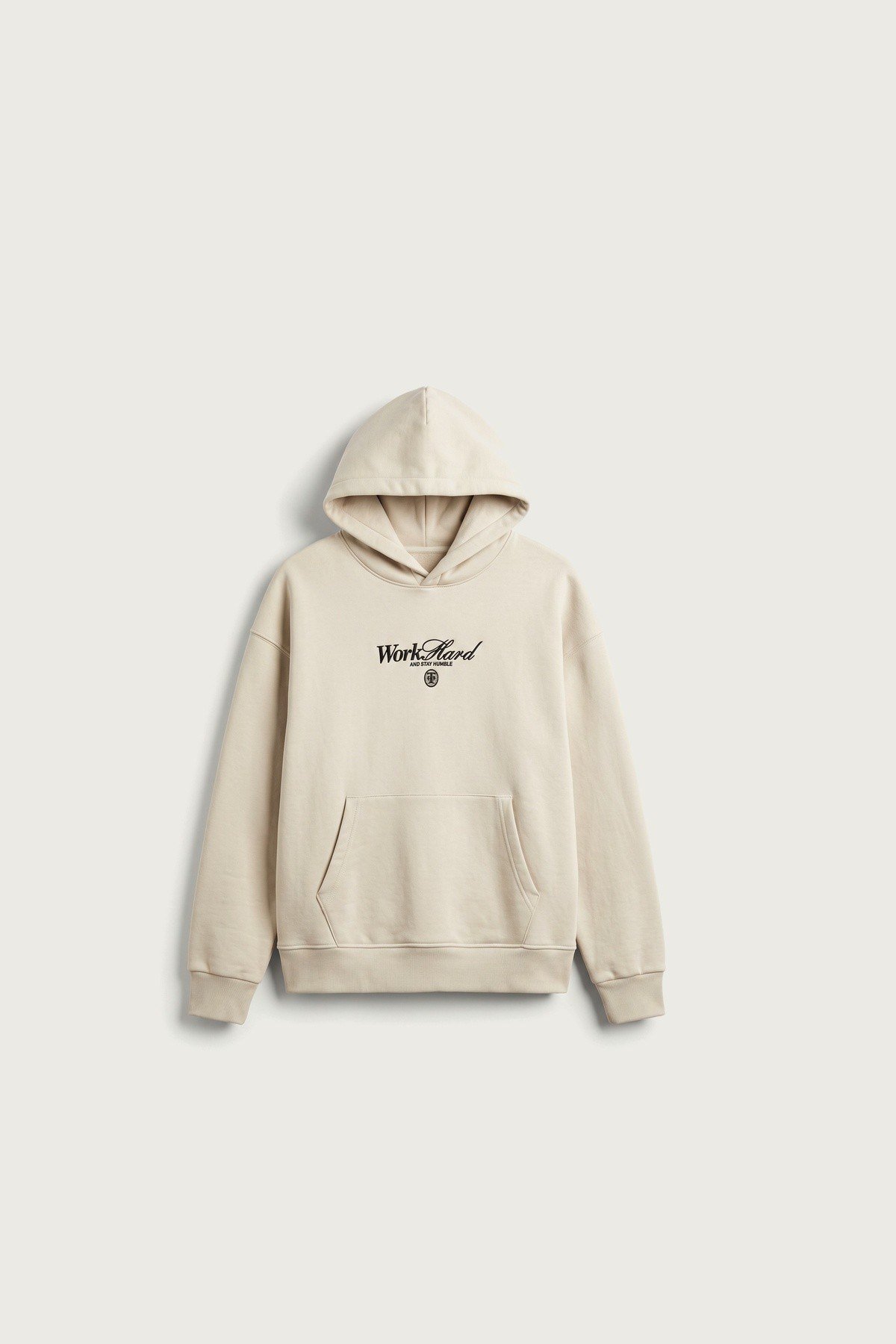 Araba Baskılı Kapüşonlu Sweatshirt Ekru