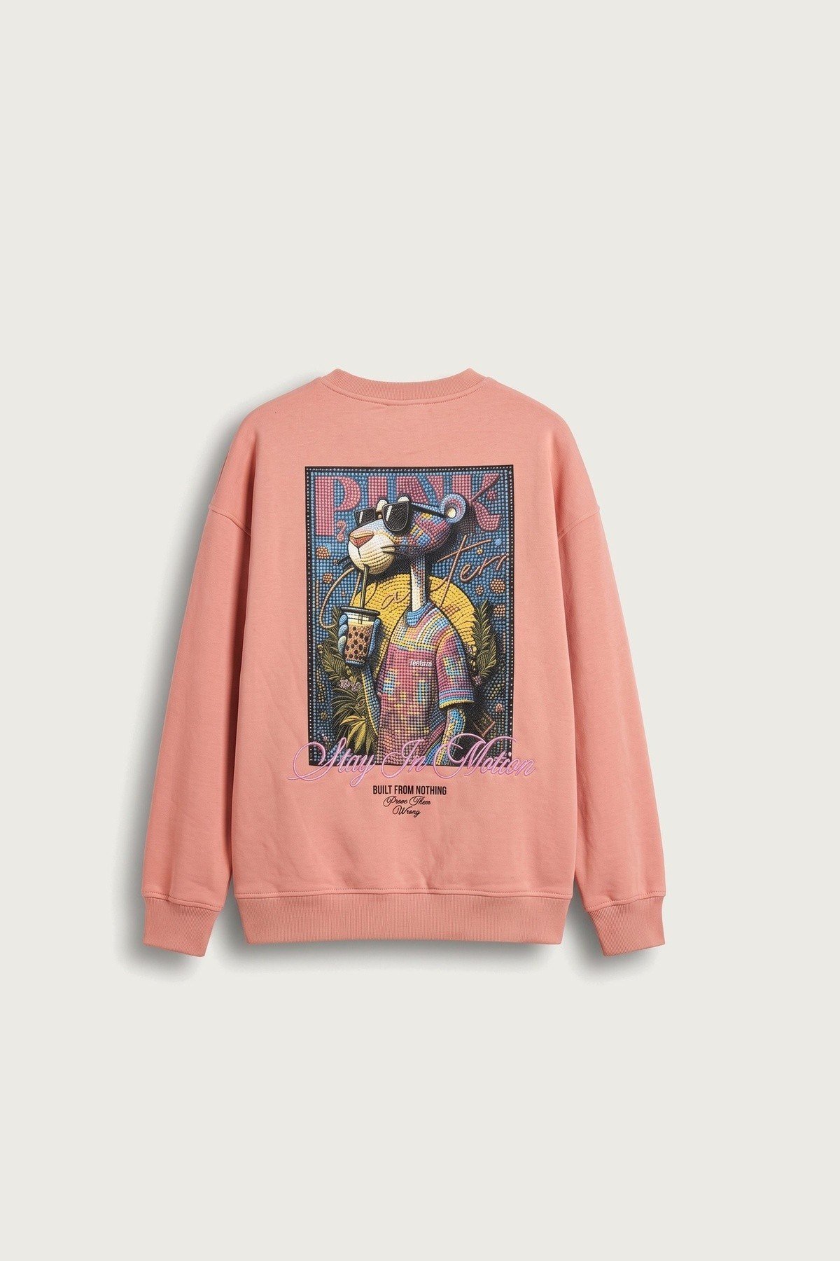 Baskılı Sweatshirt Somon