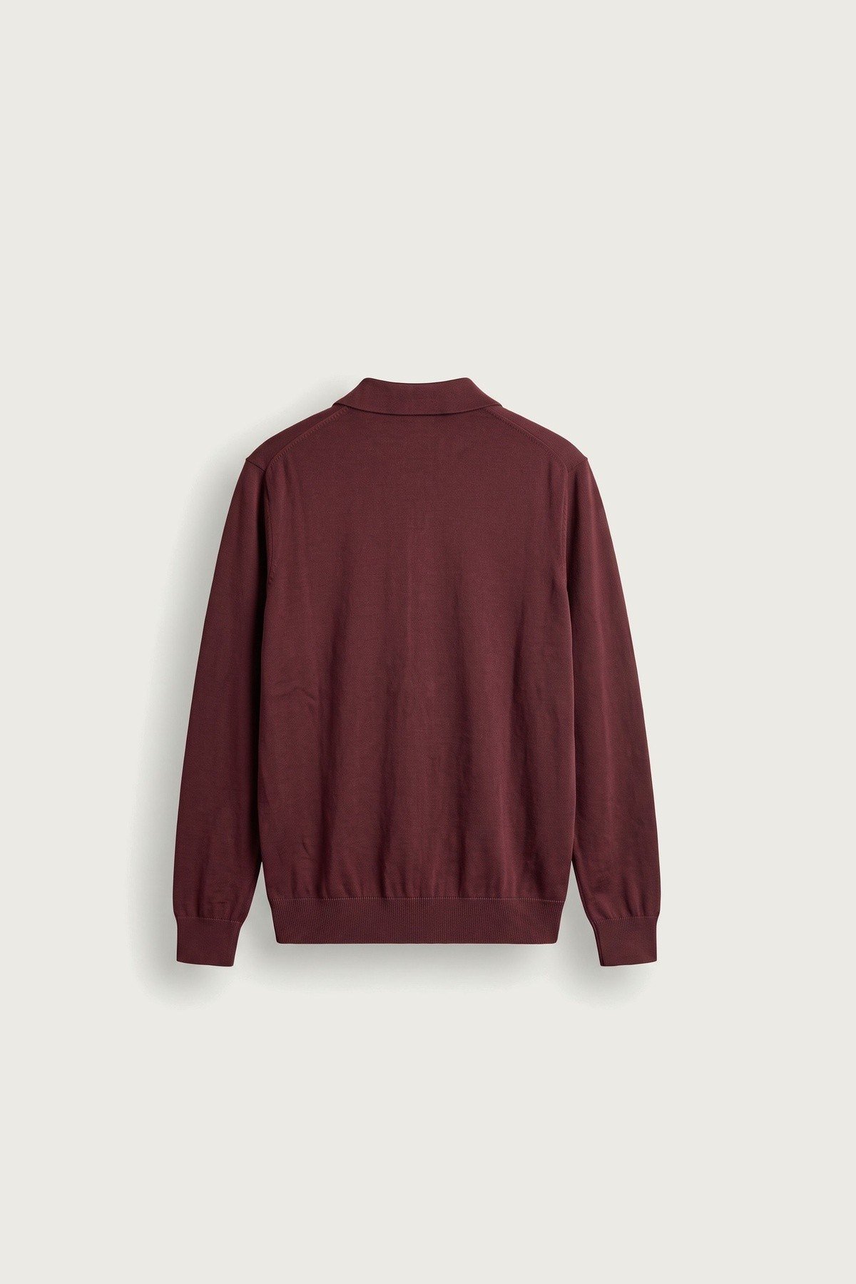 Düğmeli Triko Polo Bordo