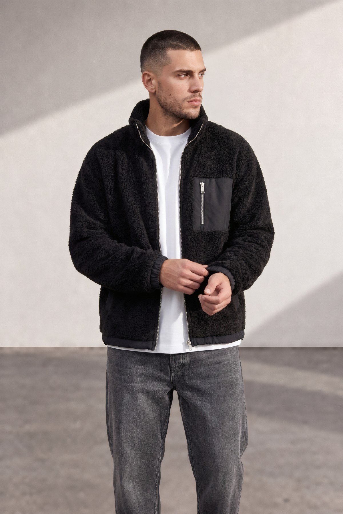 Sherpa Ceket Siyah