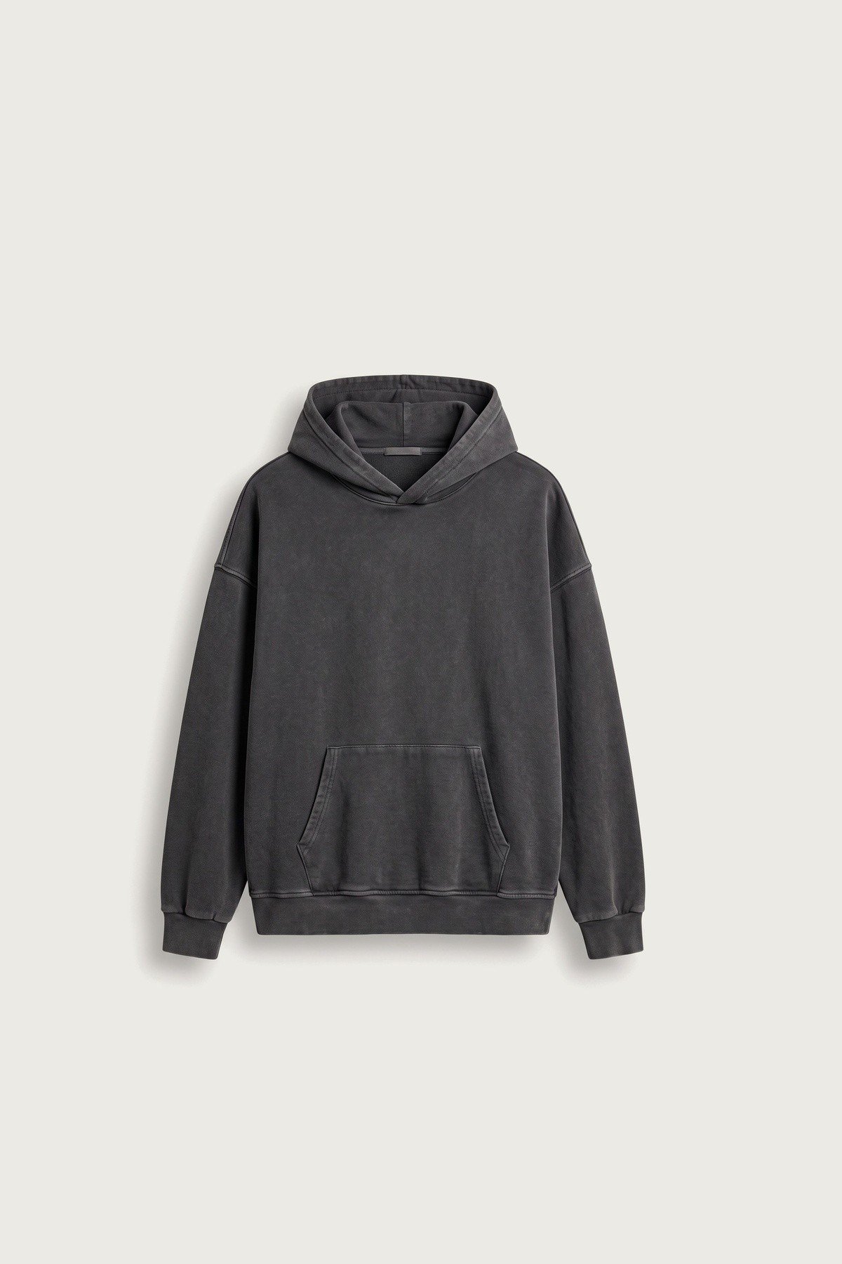 Yıkamalı Kapüşonlu Sweatshirt Antrasit