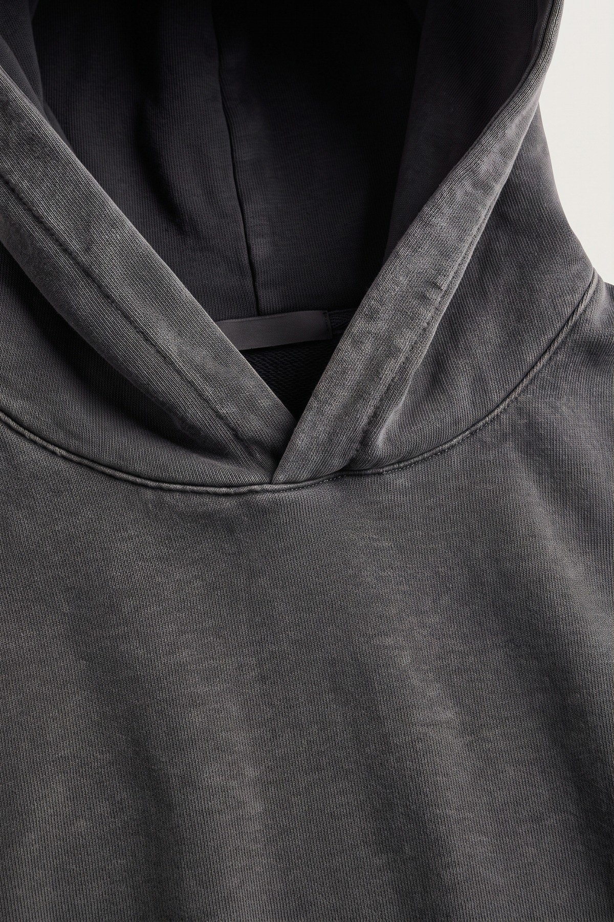 Yıkamalı Kapüşonlu Sweatshirt Antrasit