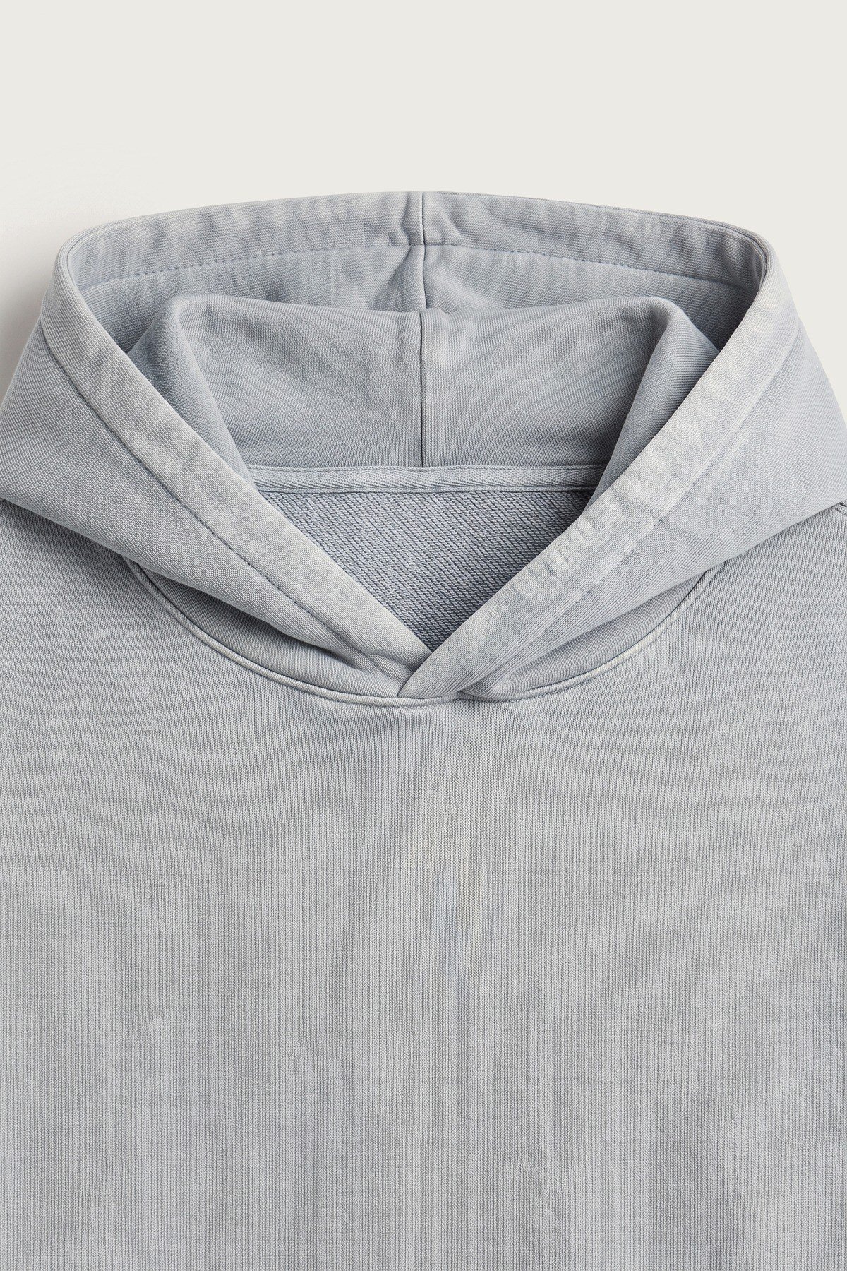 Yıkamalı Kapüşonlu Sweatshirt Buz Mavisi
