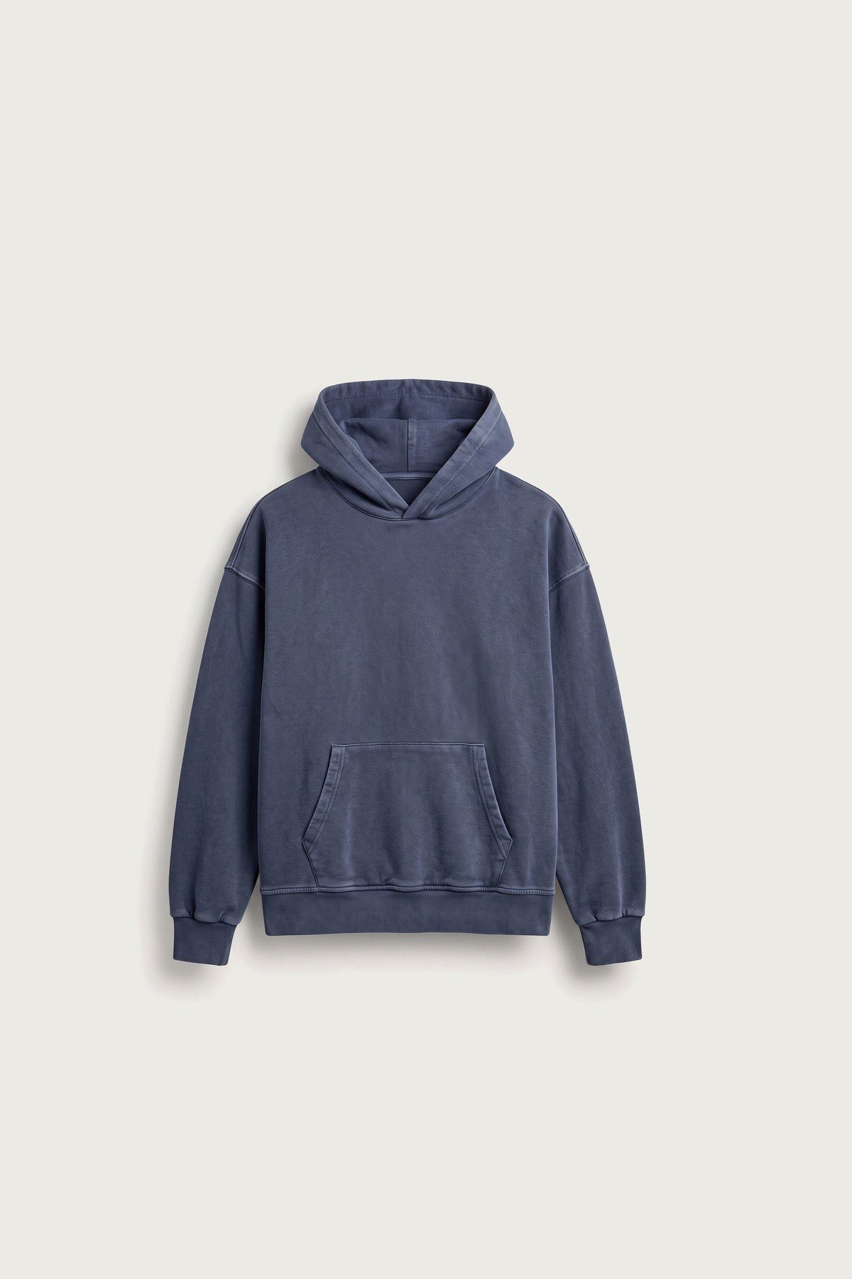 Yıkamalı Kapüşonlu Sweatshirt Lacivert