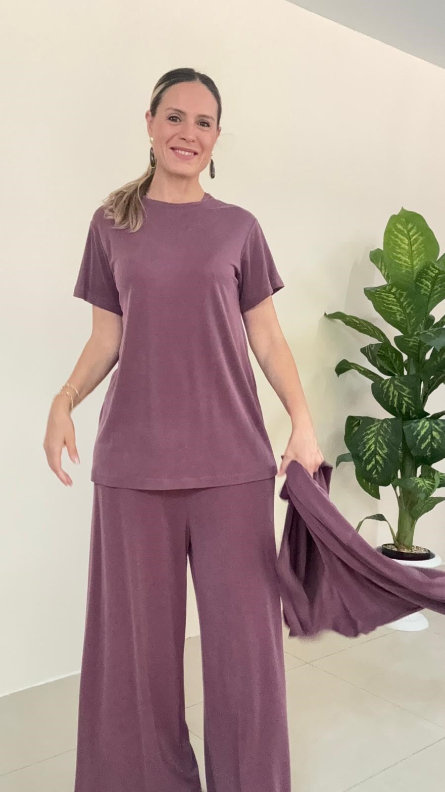 1008 Esin Model Üçlü Takım Mürdüm