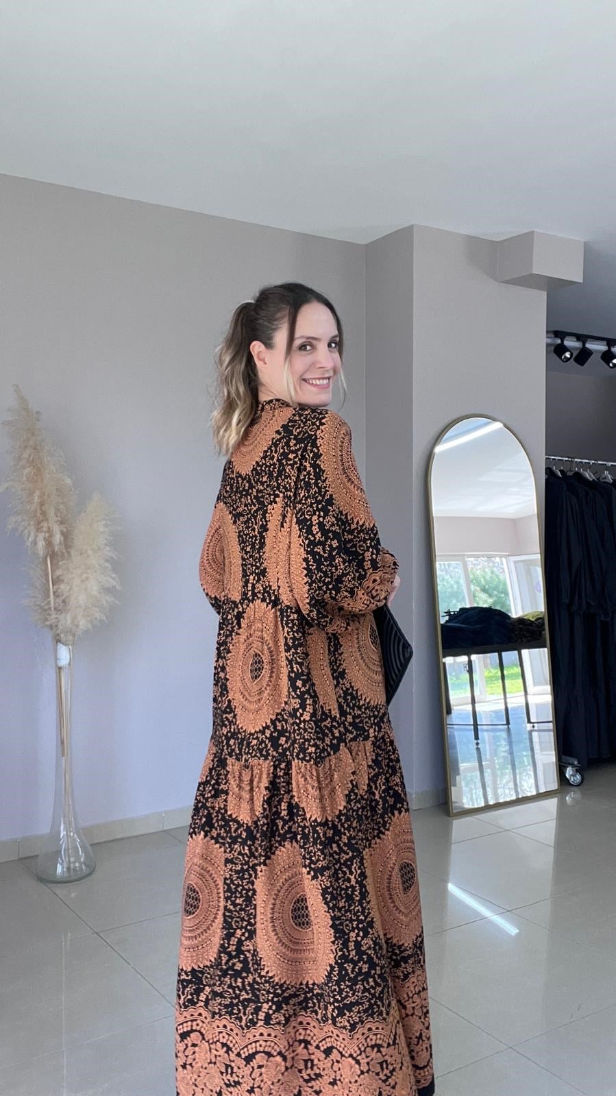 Batik desen viskon elbise
