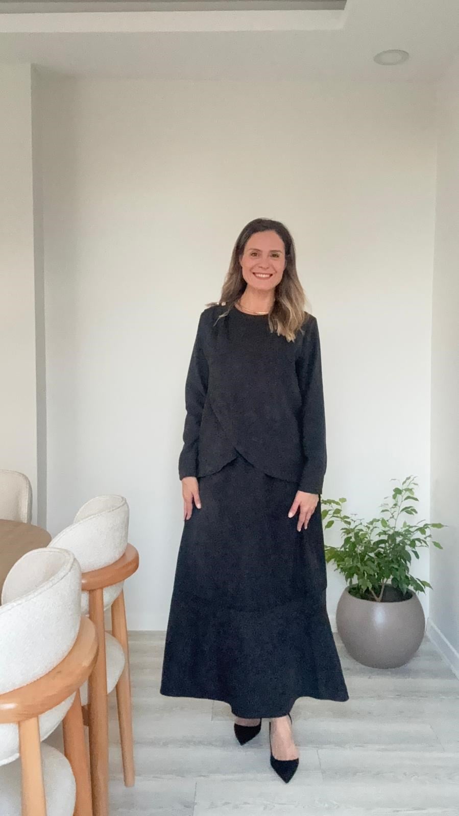 İthal Süet Tunikli Elbise