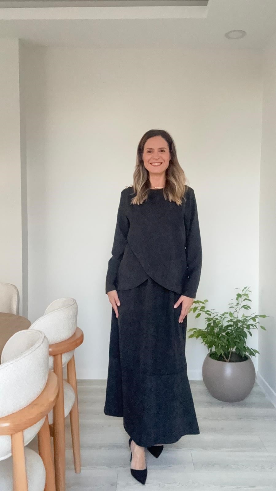 İthal Süet Tunikli Elbise