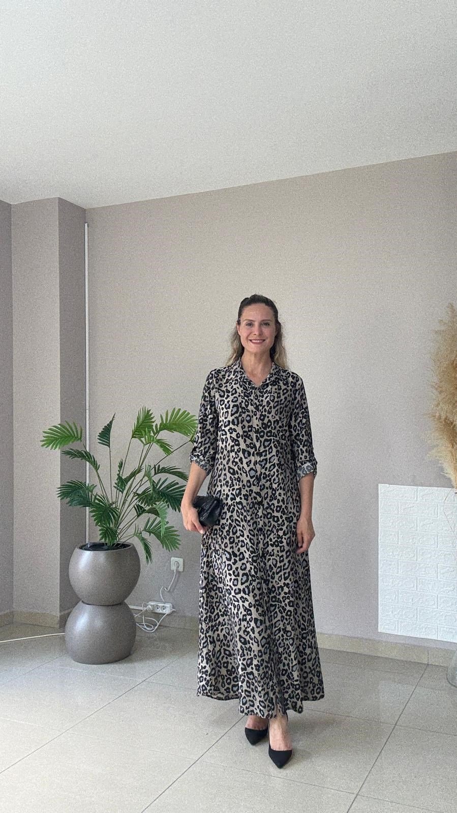Leopar Tensel Elbise