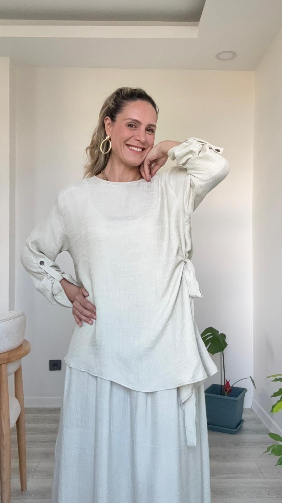 Manolya İkili Takım Bej