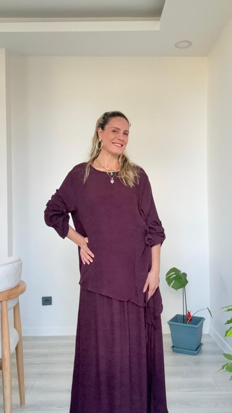 Manolya İkili Takım Mürdüm