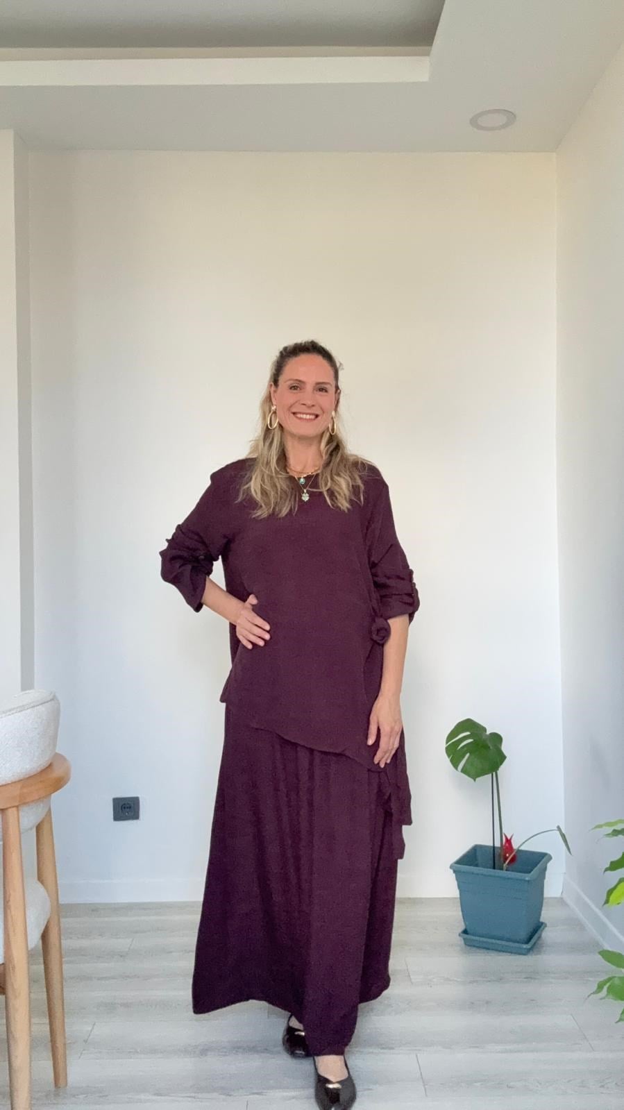 Manolya İkili Takım Mürdüm