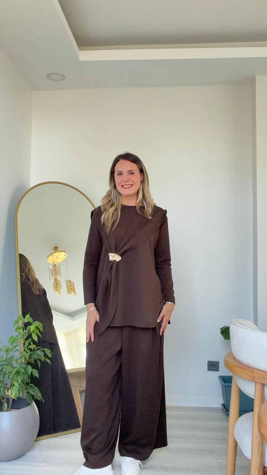 Tokalı Takım Kahverengi