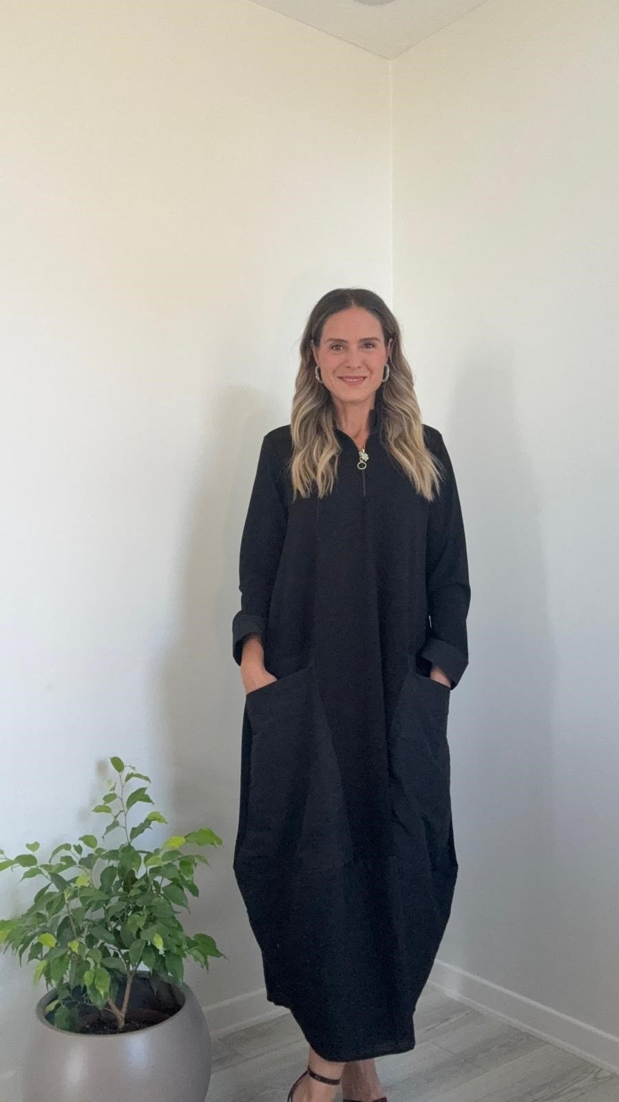 Yaka Fermuarlı Paraşüt Elbise