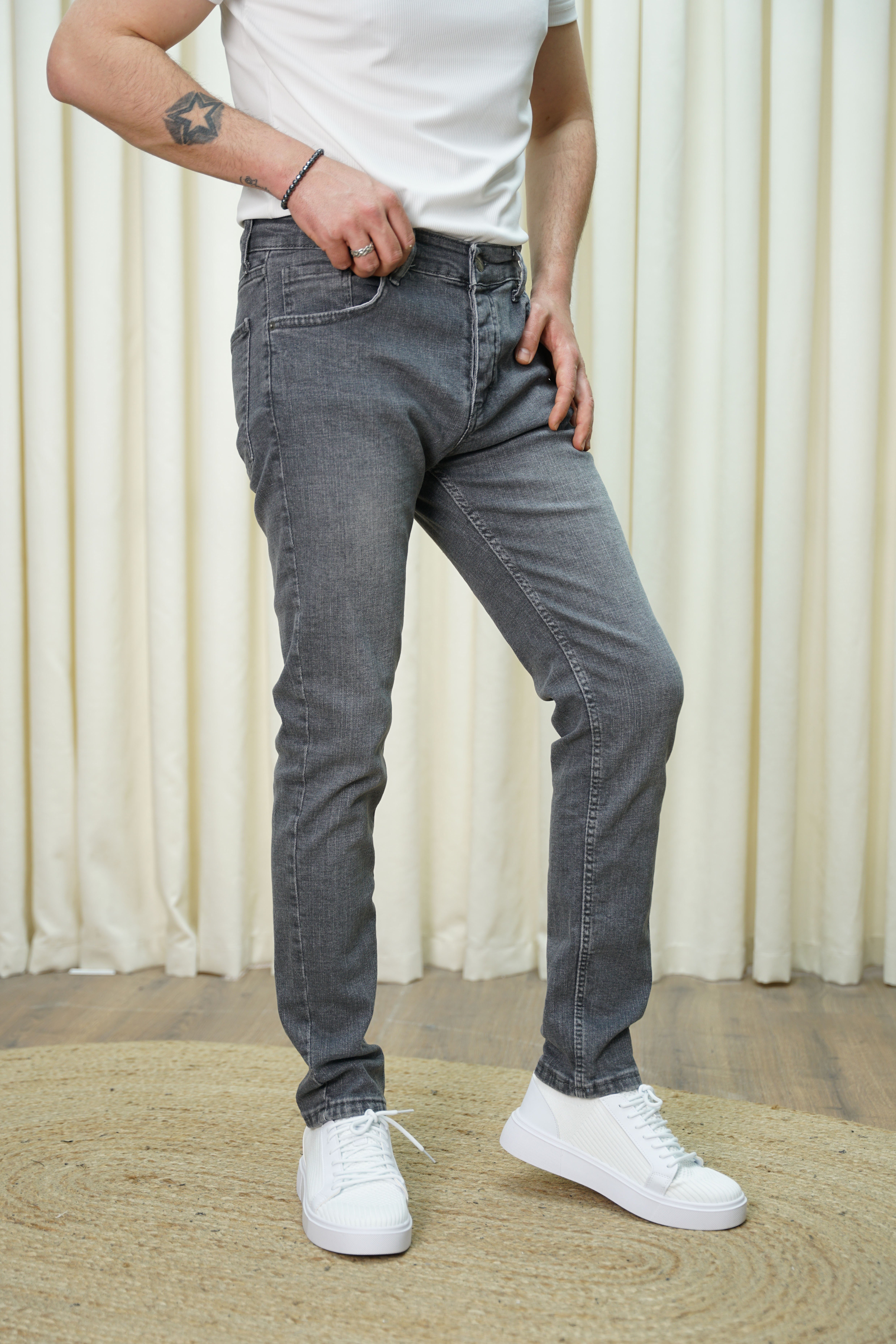 Skinny Fit Jean,Gri