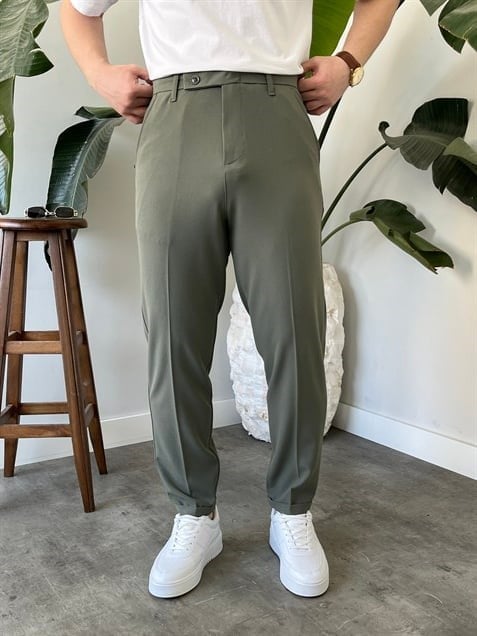 Boyfriend Mint Yeşili Kumaş Pantolon