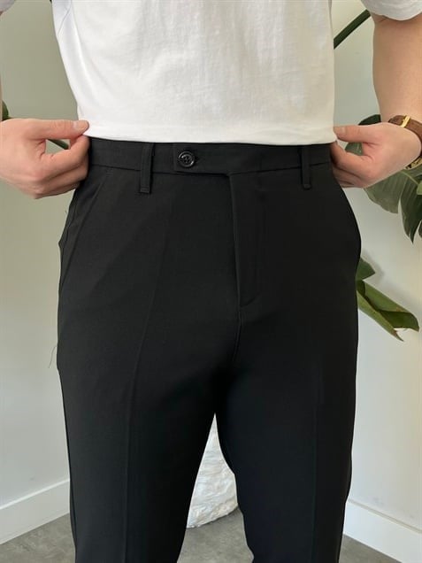 Boyfriend Siyah  Kumaş Pantolon