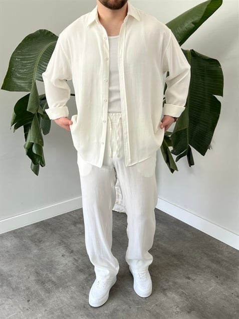 Ekru Premium Modal Oversize Takım