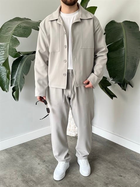 Hürrem Takım Düğmeli Gri
