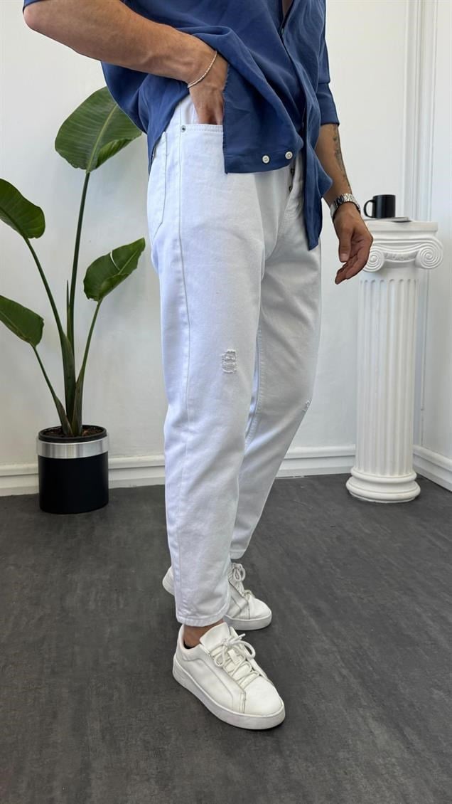 Keps Boyfriend Jean Beyaz