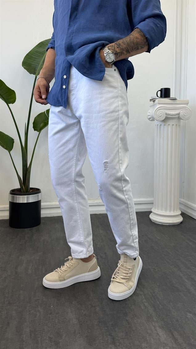 Keps Boyfriend Jean Beyaz