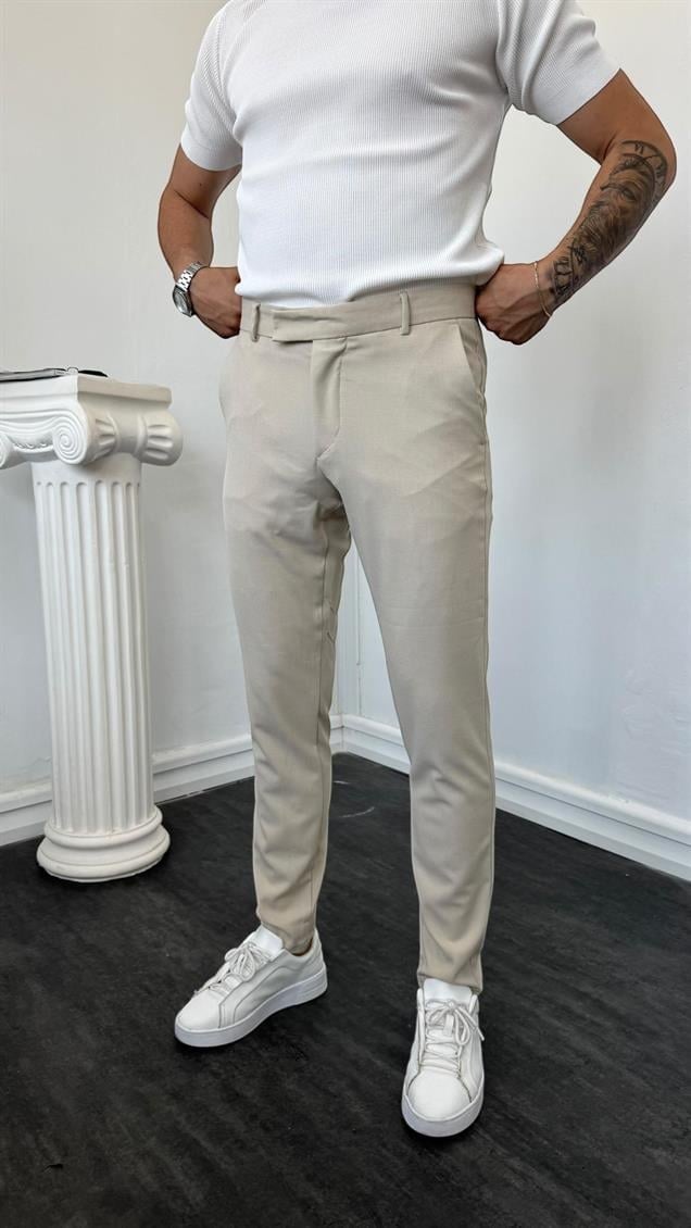 LM Klasik Slimfit Kumaş Pantolon Krem