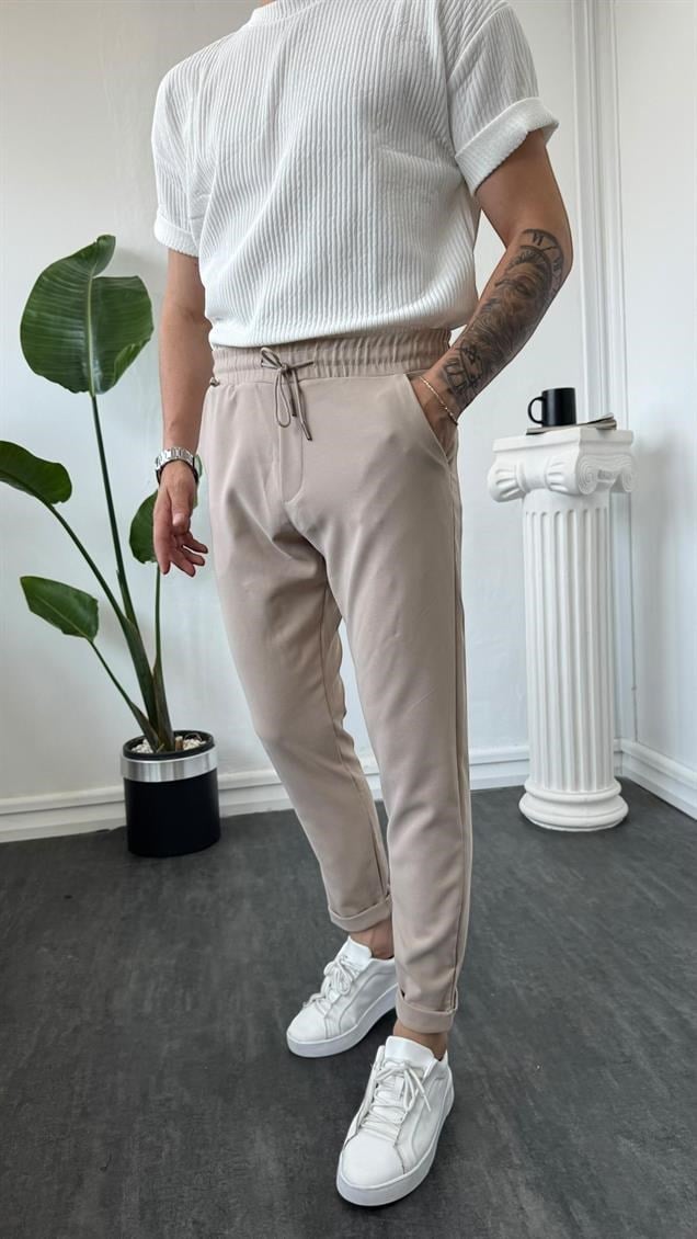 MR Duble Paça Jogger Krem