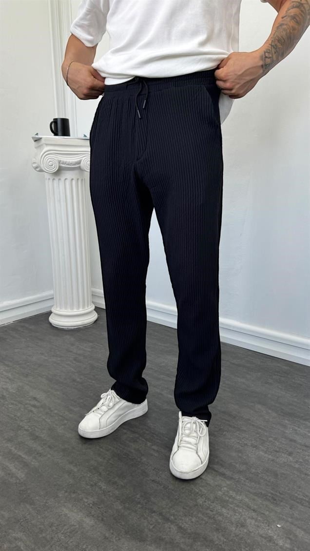 MR Kalın Fitilli Baggy Pantolon Siyah