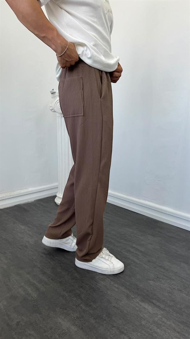MR Kalın Fitilli Baggy Pantolon Vizon