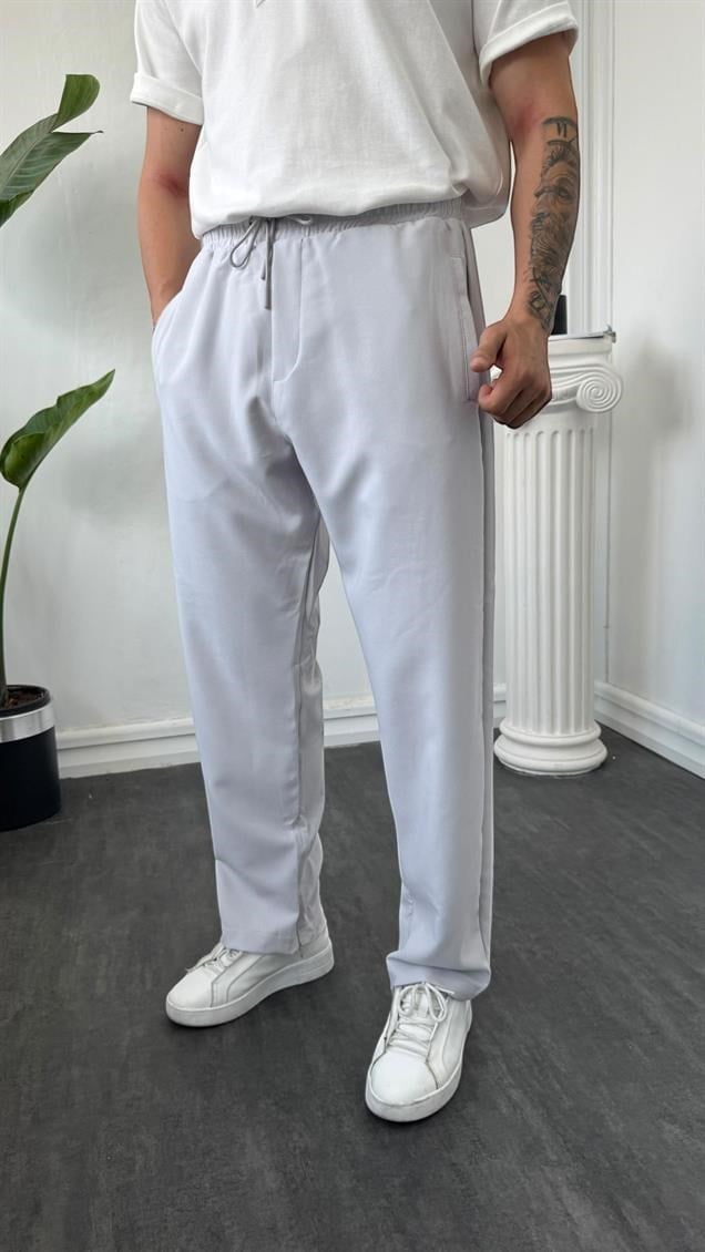 MR Paça Fermuarlı Baggy Jogger Taş Gri