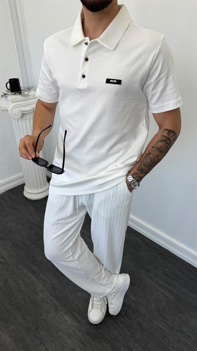MR Polo Yaka Tişört Beyaz