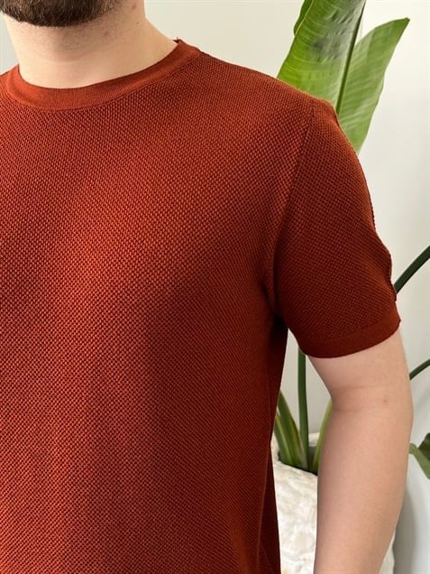 Pirinç Örgülü Basic Triko Kiremit
