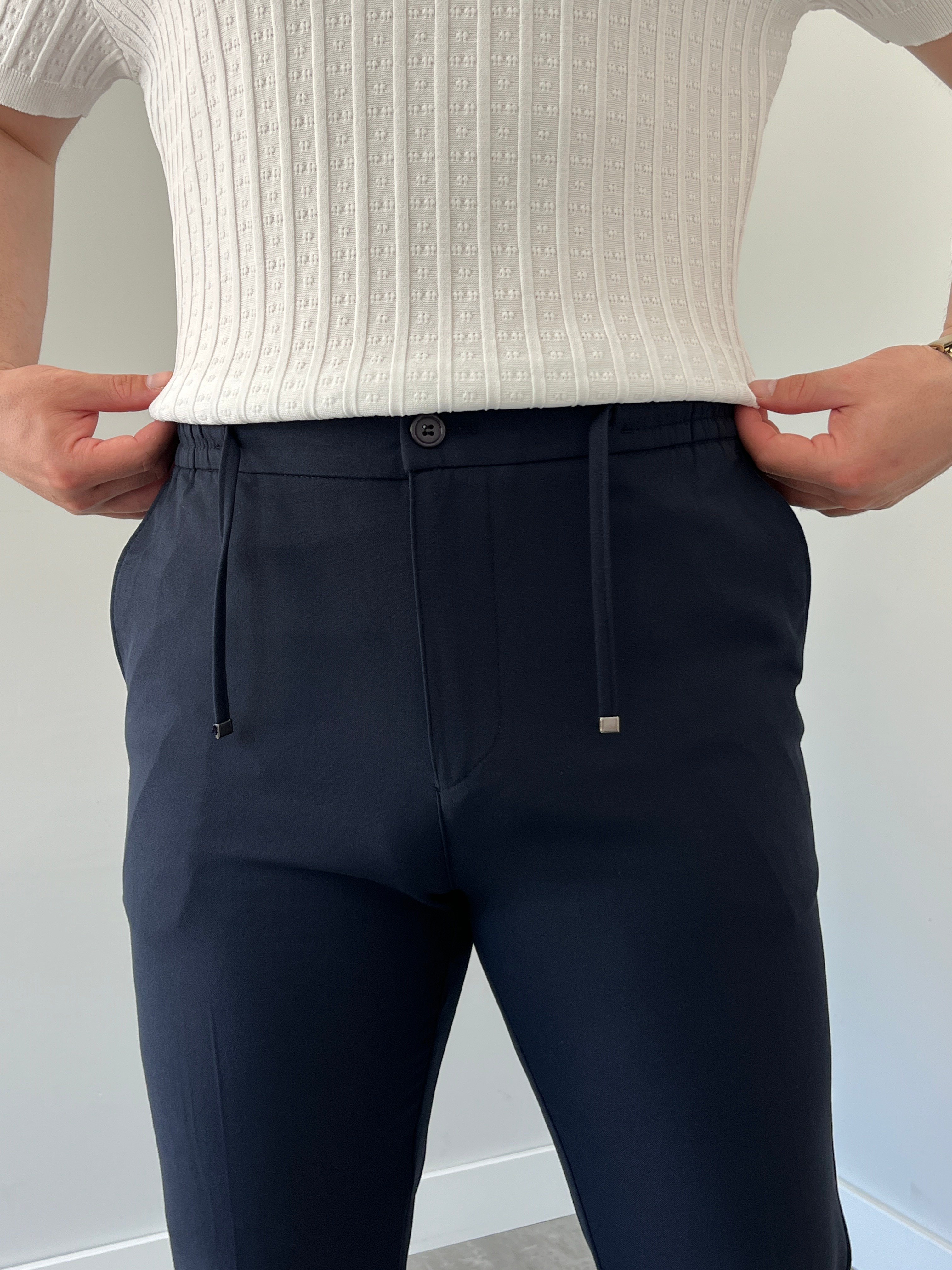 Premium Rahat Kalıp Siyah Kumaş Pantolon 