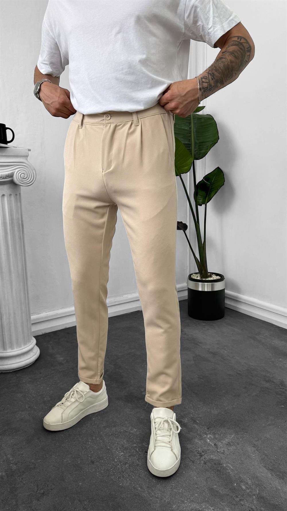 SW Pileli Duble Paça Jogger Bej