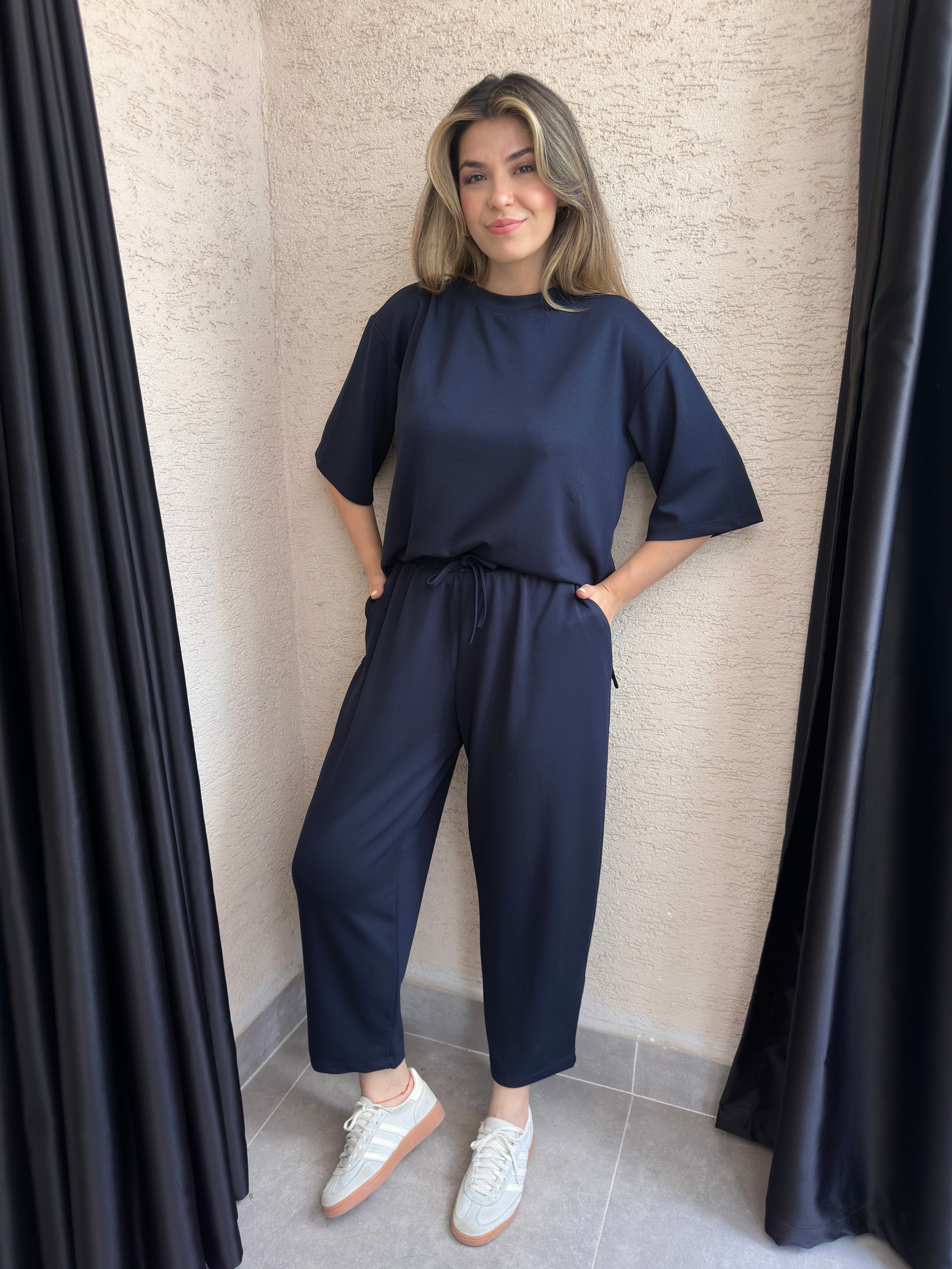 Chakra Lacivert Kısa Kollu Modal Takım