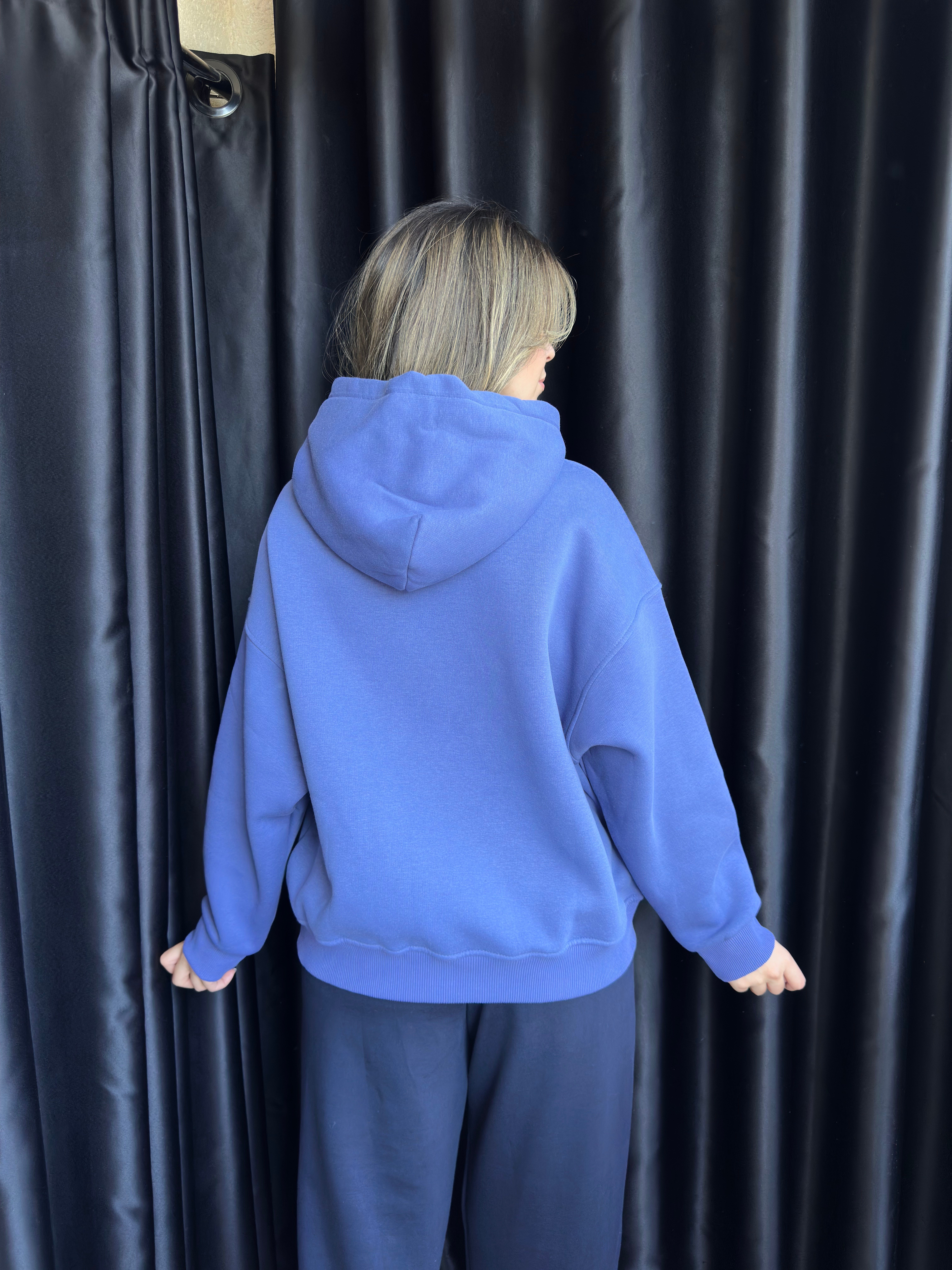 Eflatun Kapüşonlu Sweatshirt 