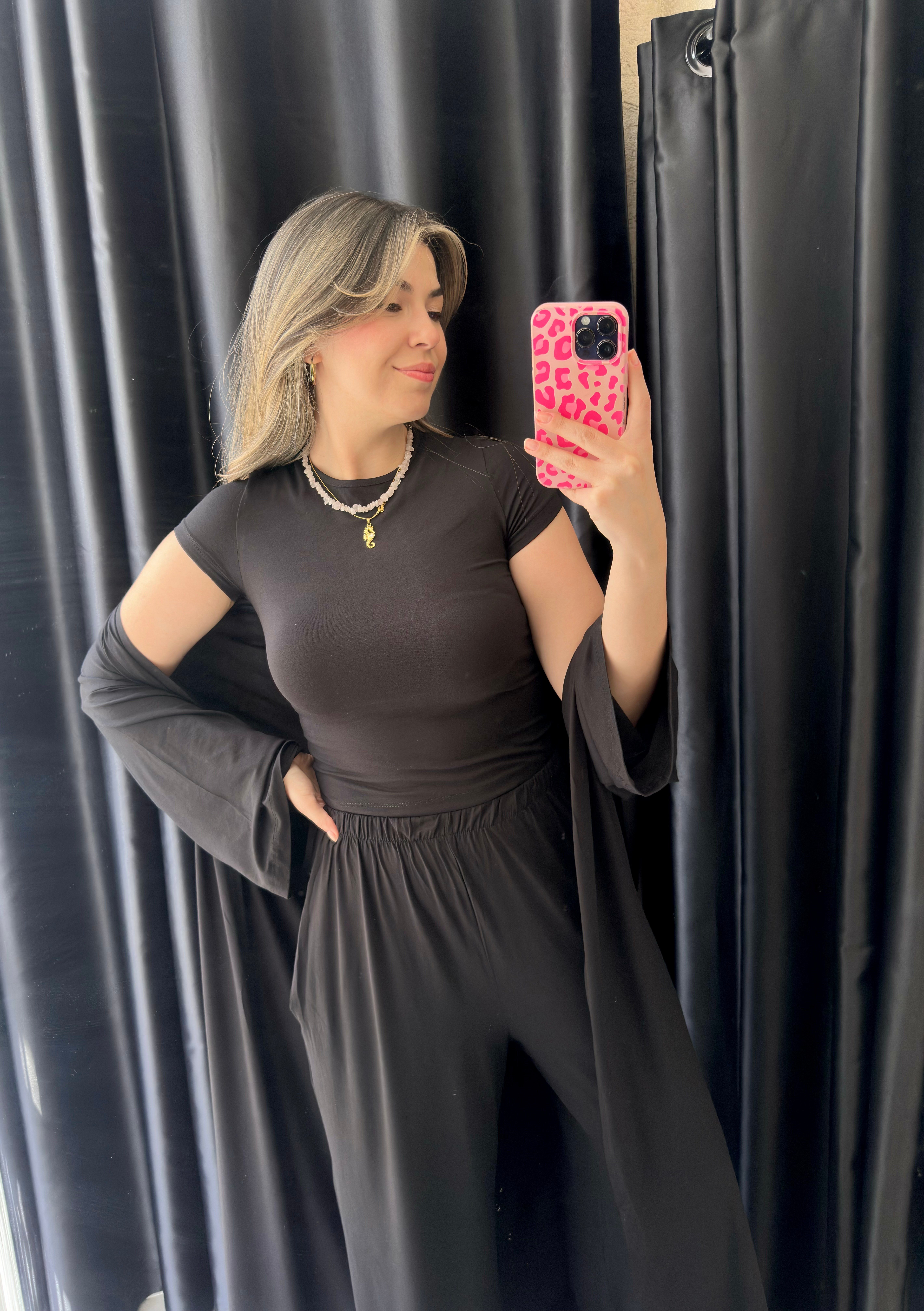 Siyah Bluz Pantolon Hırka Modal Takım