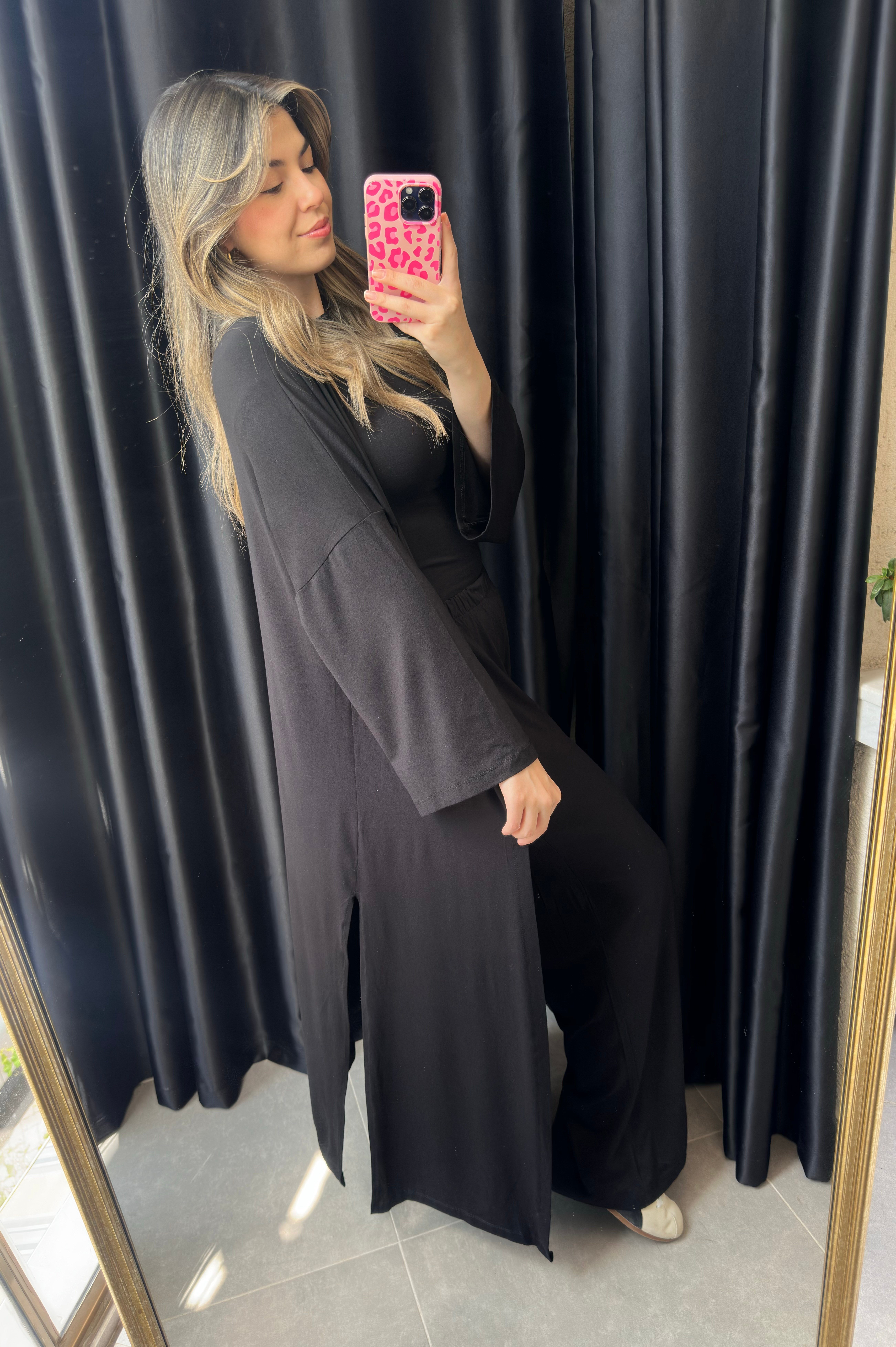Siyah Bluz Pantolon Hırka Modal Takım